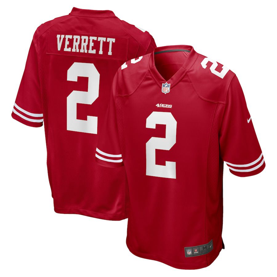 Men San Francisco 49ers #2 Jason Verrett Nike Scarlet Game Player NFL Jersey->san francisco 49ers->NFL Jersey